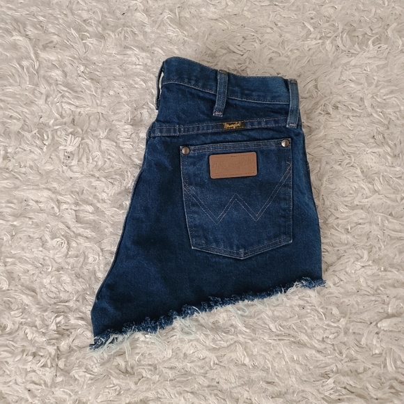 Wrangler Pants - Vintage wrangler dark wash cutoff shorts size 6
